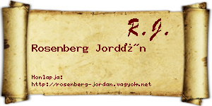 Rosenberg Jordán névjegykártya